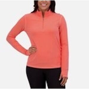 SOYBU 1/4 Zip Pullover Active Top Jacket Pink/Coral Womens LG NWT